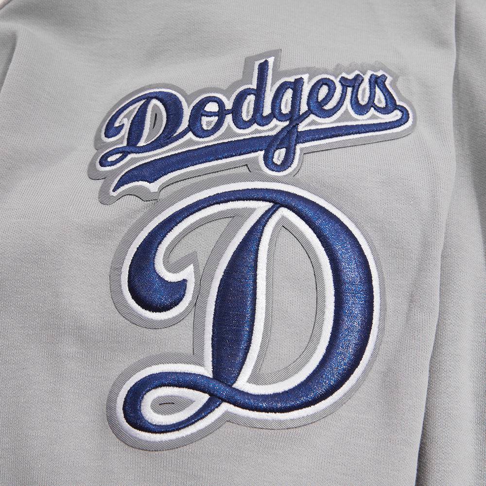 MLB LOS ANGELES DODGERS SUDADERA CON CAPUCHA CLÁSICA DE CHENILLA PARA HOMBRE (GRIS)
