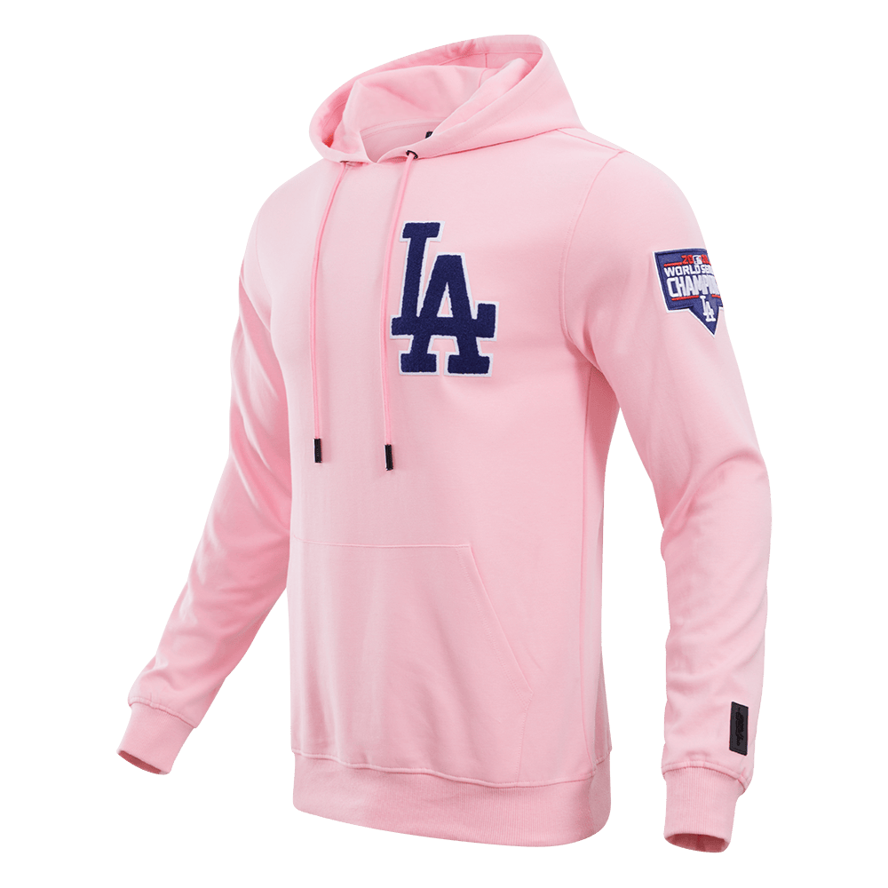 MLB LOS ANGELES DODGERS CLASSIC CHENILLE MEN'S PULLOVER HOODIE (PINK)