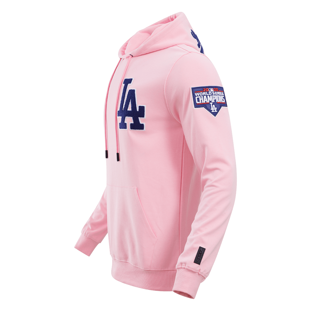 MLB LOS ANGELES DODGERS CLASSIC CHENILLE MEN'S PULLOVER HOODIE (PINK)