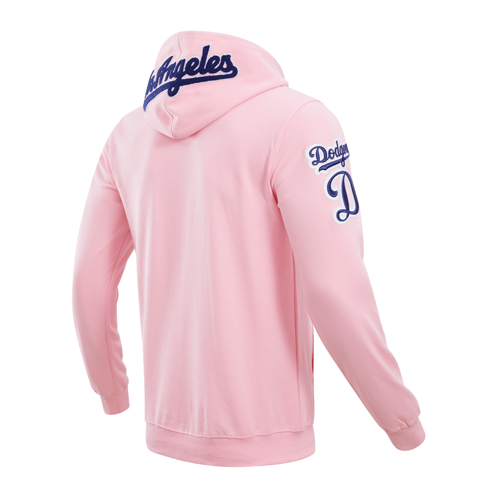 MLB LOS ANGELES DODGERS CLASSIC CHENILLE MEN'S PULLOVER HOODIE (PINK)