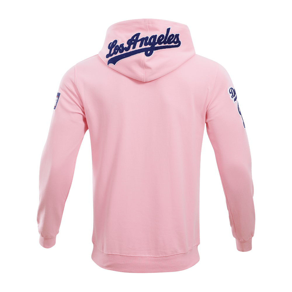 MLB LOS ANGELES DODGERS CLASSIC CHENILLE MEN'S PULLOVER HOODIE (PINK)
