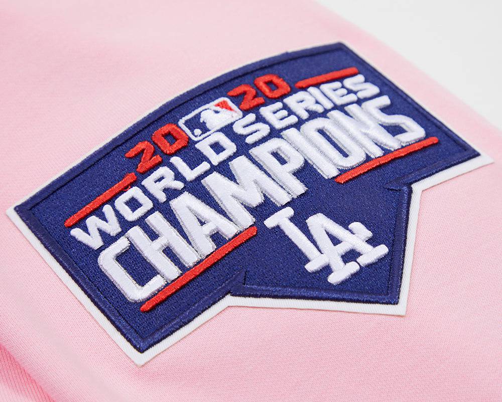 MLB LOS ANGELES DODGERS CLASSIC CHENILLE MEN'S PULLOVER HOODIE (PINK)