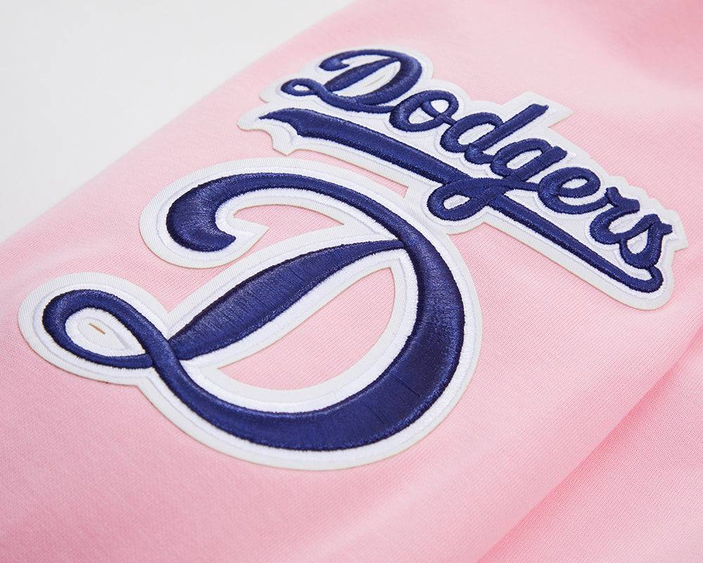 MLB LOS ANGELES DODGERS CLASSIC CHENILLE MEN'S PULLOVER HOODIE (PINK)