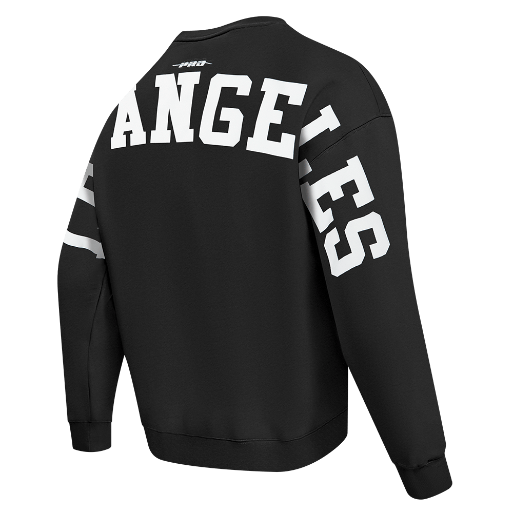 MLB LOS ANGELES DODGERS WINGSPAN MEN'S DROP SHOULDER FLC CREWNECK (BLACK)