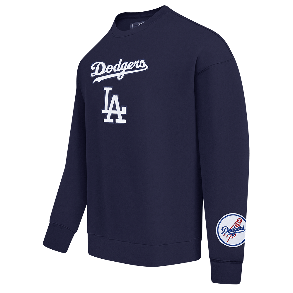 MLB LOS ANGELES DODGERS WINGSPAN MEN'S DROP SHOULDER FLC CREWNECK (MIDNIGHT NAVY)