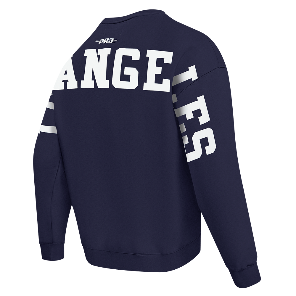 MLB LOS ANGELES DODGERS WINGSPAN MEN'S DROP SHOULDER FLC CREWNECK (MIDNIGHT NAVY)