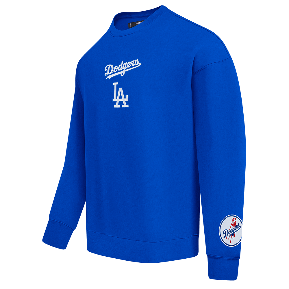 MLB LOS ANGELES DODGERS WINGSPAN MEN'S DROP SHOULDER FLC CREWNECK (ROYAL BLUE)