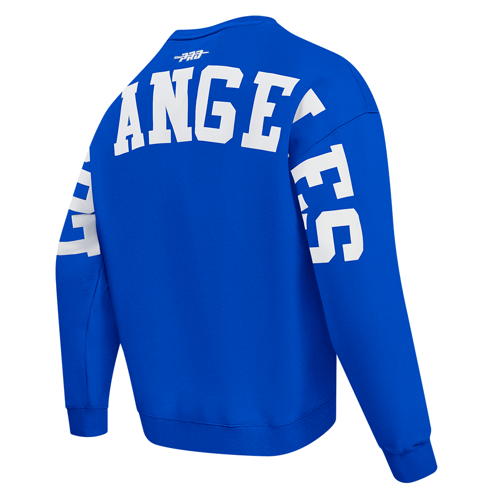 MLB LOS ANGELES DODGERS WINGSPAN MEN'S DROP SHOULDER FLC CREWNECK (ROYAL BLUE)