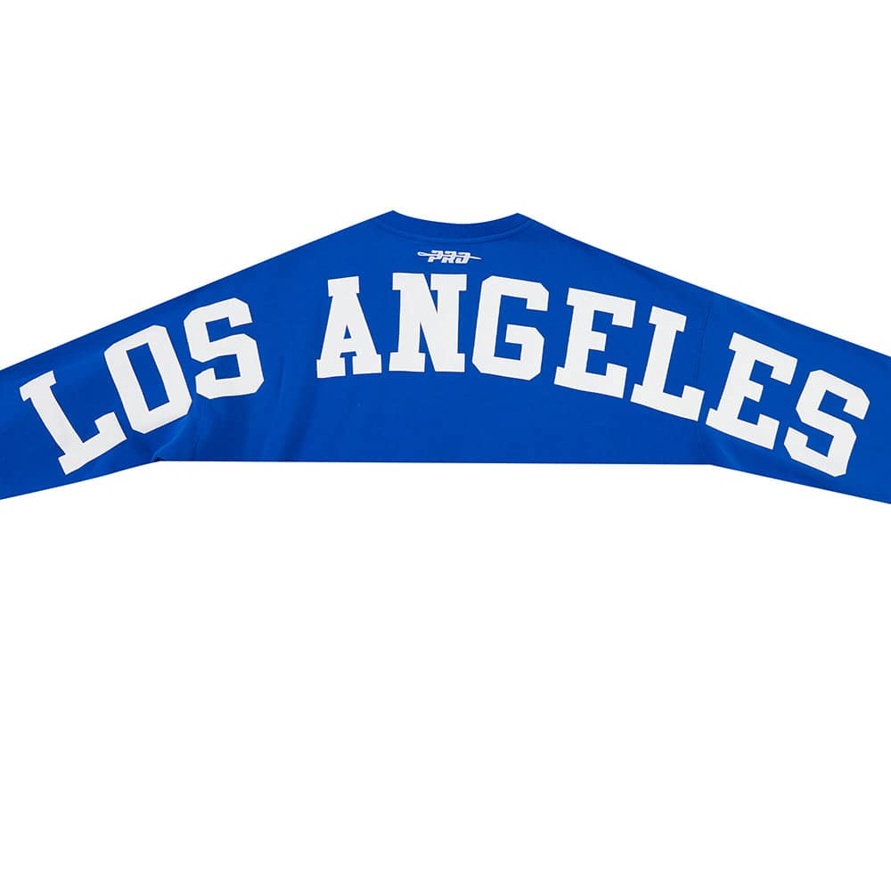 MLB LOS ANGELES DODGERS WINGSPAN MEN'S DROP SHOULDER FLC CREWNECK (ROYAL BLUE)