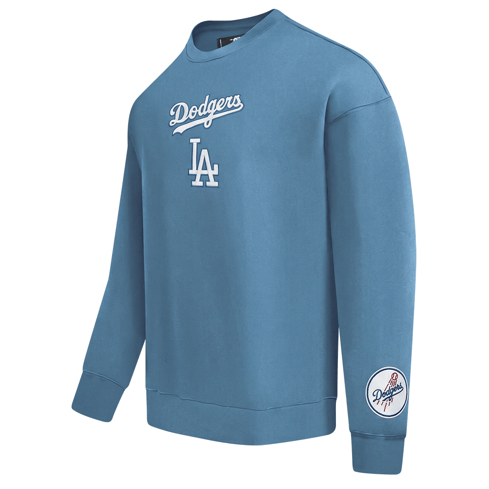 MLB LOS ANGELES DODGERS WINGSPAN MEN'S DROP SHOULDER FLC CREWNECK (STEEL BLUE)