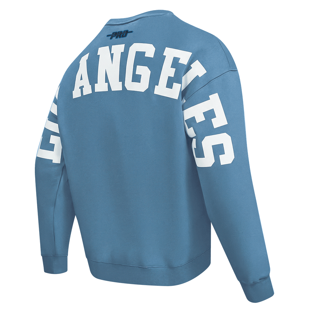 MLB LOS ANGELES DODGERS WINGSPAN MEN'S DROP SHOULDER FLC CREWNECK (STEEL BLUE)