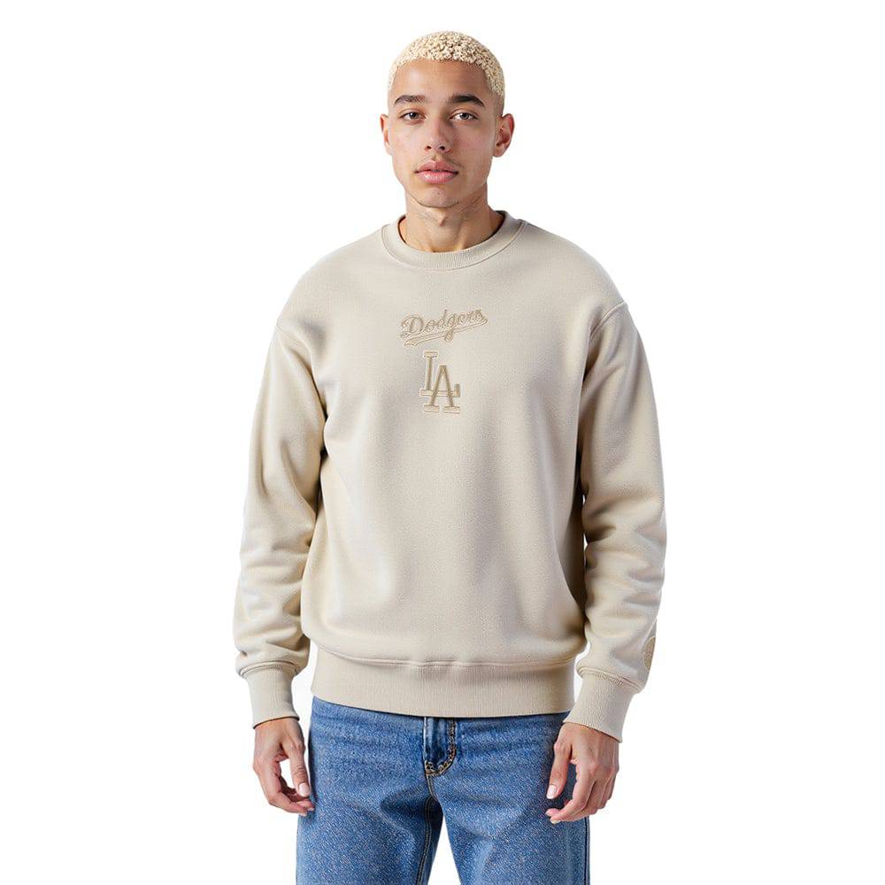 MLB LOS ANGELES DODGERS WINGSPAN MEN'S DROP SHOULDER FLC CREWNECK (TAUPE)