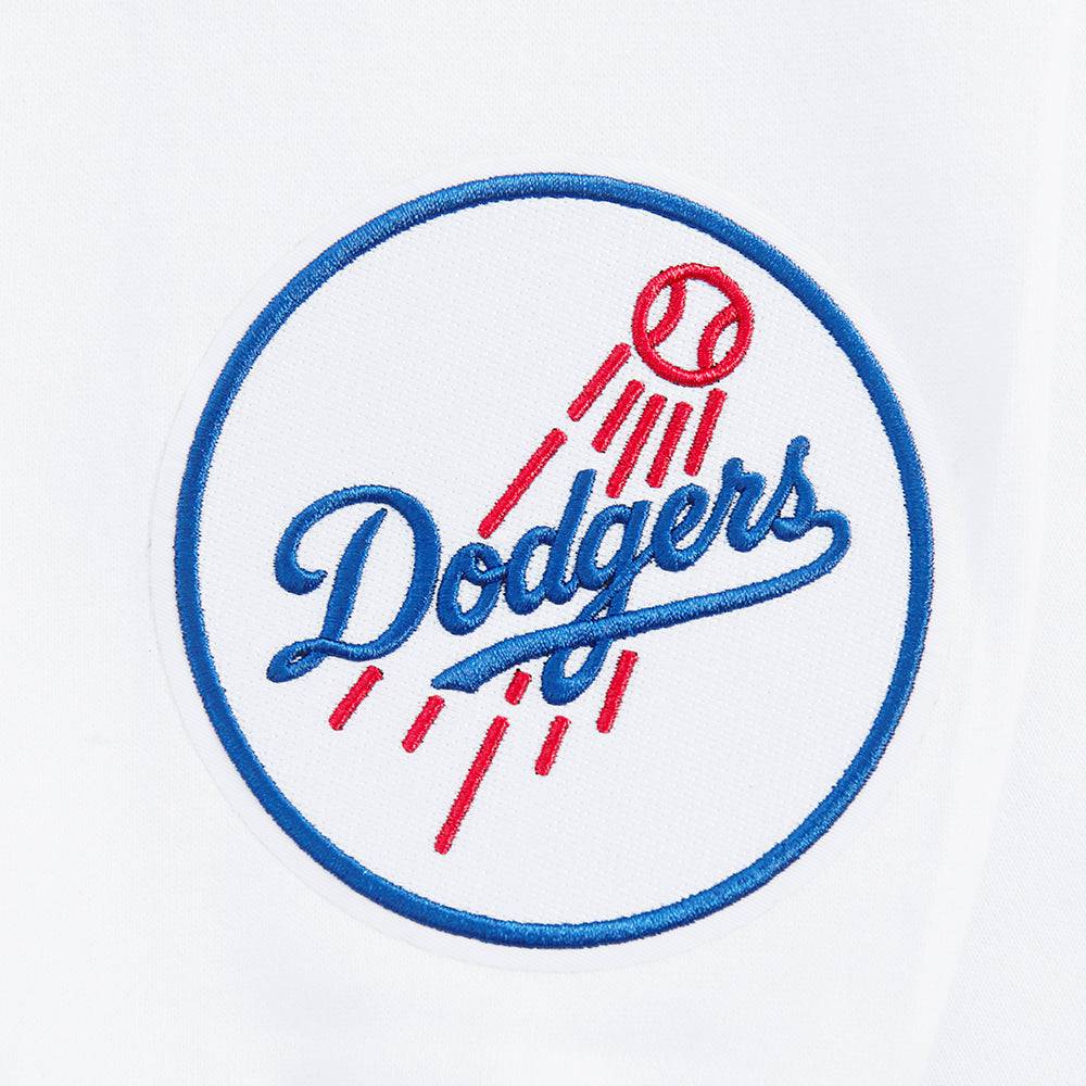 MLB LOS ANGELES DODGERS WINGSPAN SUECO DE FORRO POLAR CON CUELLO REDONDO Y HOMBROS CAÍDOS PARA HOMBRE (BLANCO)