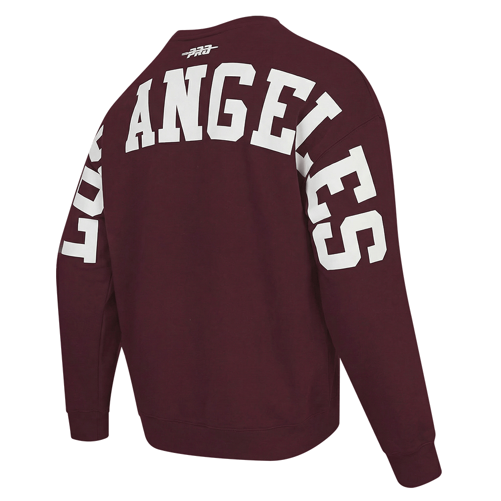 MLB LOS ANGELES DODGERS WINGSPAN MEN'S DROP SHOULDER FLC CREWNECK (WINE)
