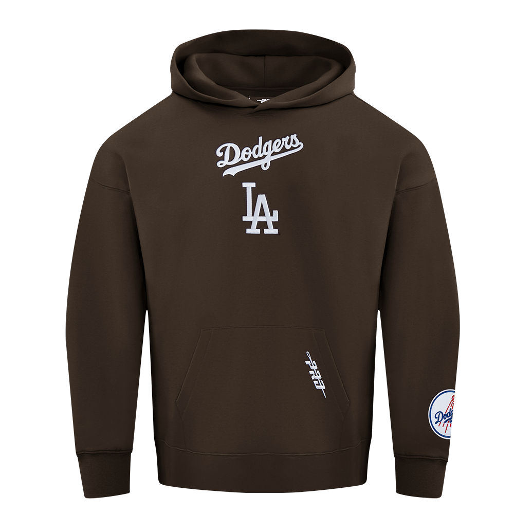 MLB LOS ANGELES DODGERS WINGSPAN MEN'S DROP SHOULDER FLC PO HOODIE V2 (BROWN)