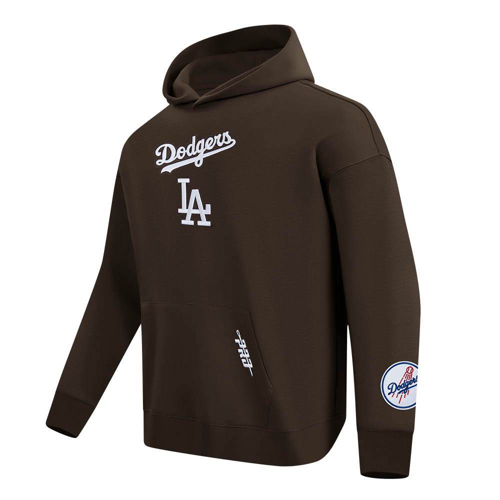 MLB LOS ANGELES DODGERS WINGSPAN MEN'S DROP SHOULDER FLC PO HOODIE V2 (BROWN)