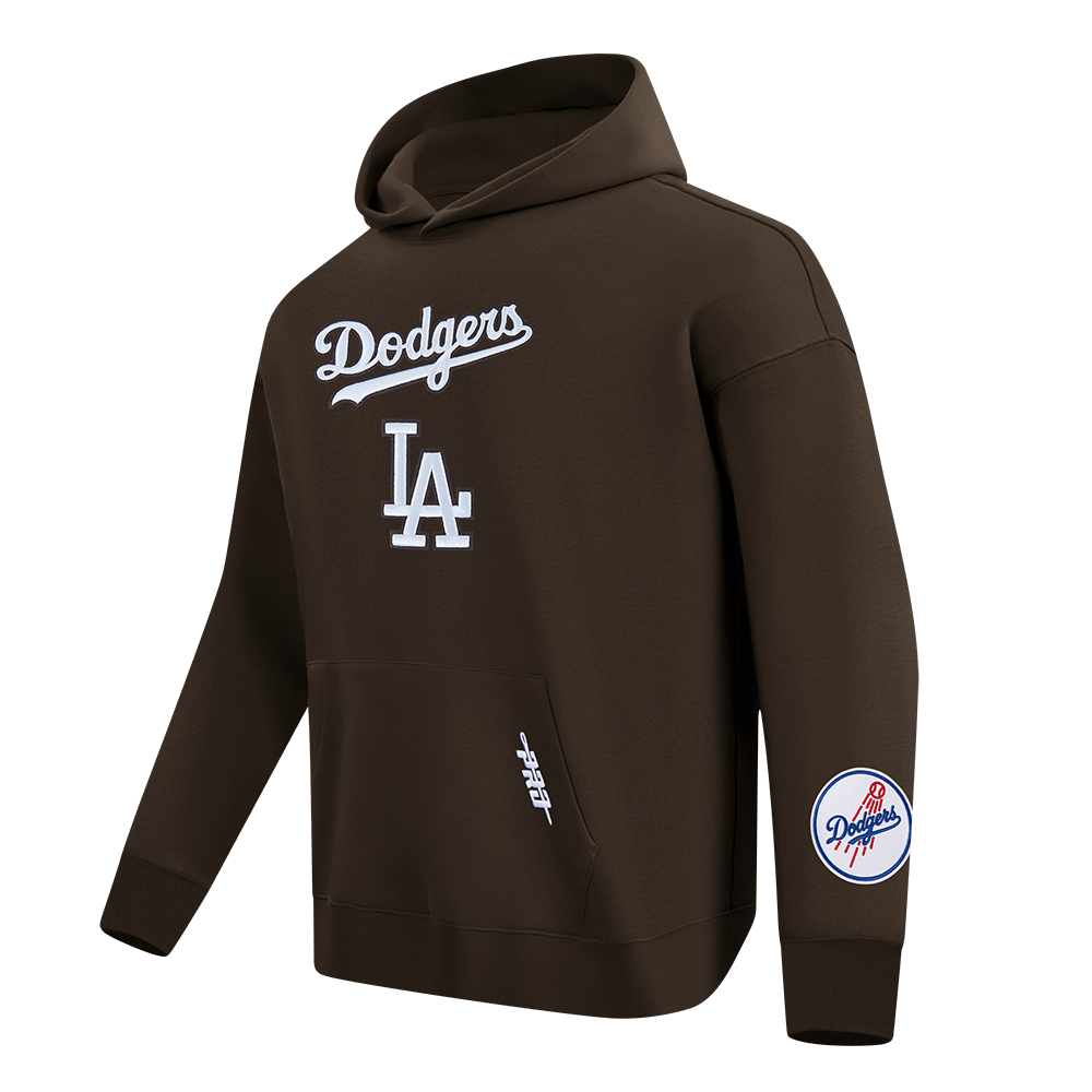 MLB LOS ANGELES DODGERS WINGSPAN MEN'S DROP SHOULDER FLC PO HOODIE V2 (BROWN)