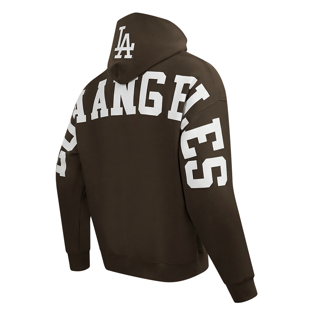 MLB LOS ANGELES DODGERS WINGSPAN MEN'S DROP SHOULDER FLC PO HOODIE V2 (BROWN)