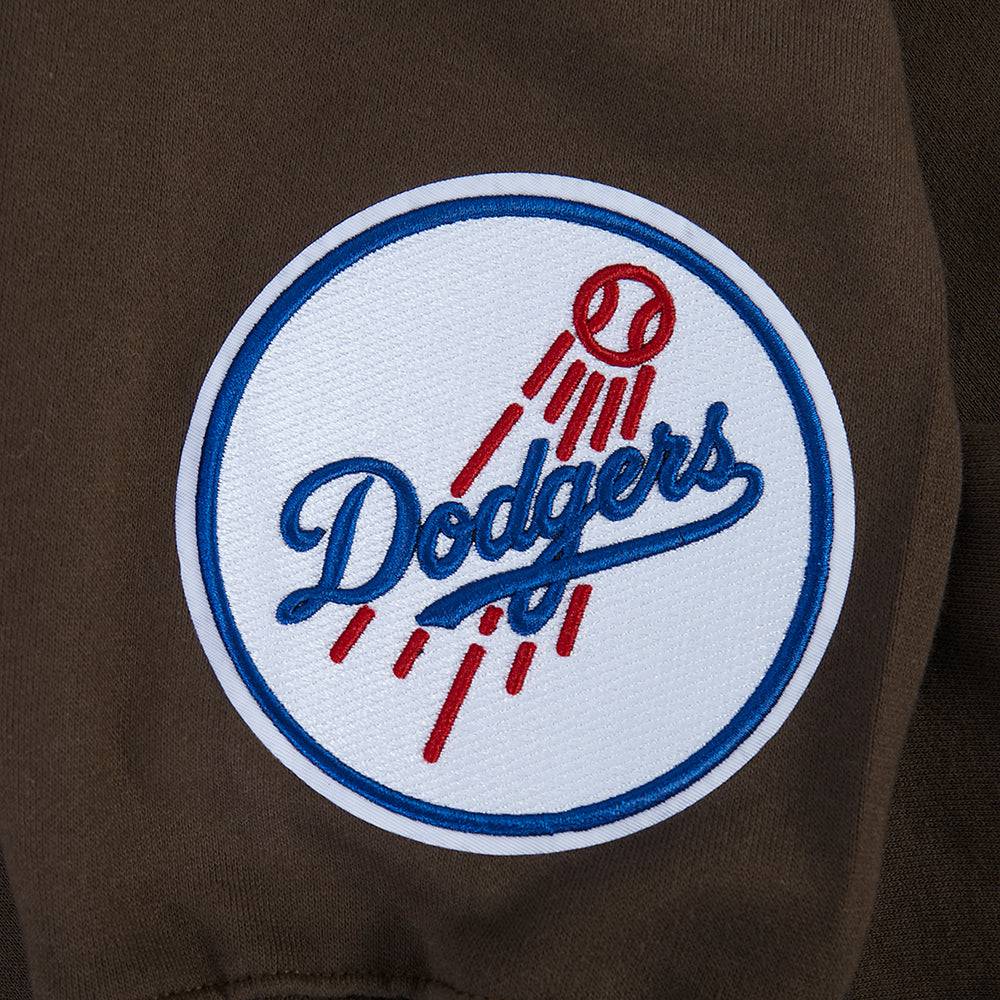 MLB LOS ANGELES DODGERS WINGSPAN MEN'S DROP SHOULDER FLC PO HOODIE V2 (BROWN)