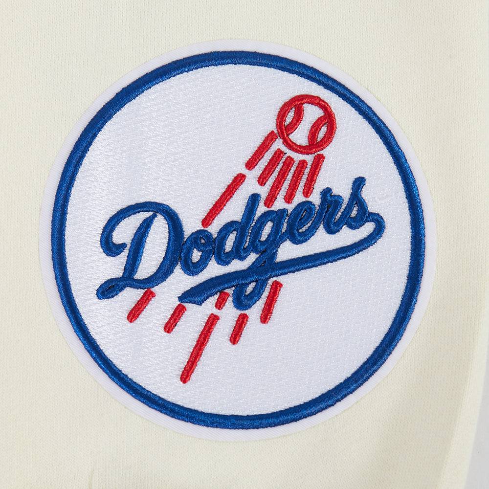 MLB LOS ANGELES DODGERS WINGSPAN MEN'S DROP SHOULDER FLC PO HOODIE V (EGGSHELL)