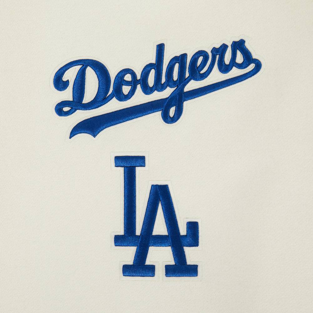 MLB LOS ANGELES DODGERS WINGSPAN MEN'S DROP SHOULDER FLC PO HOODIE V (EGGSHELL)