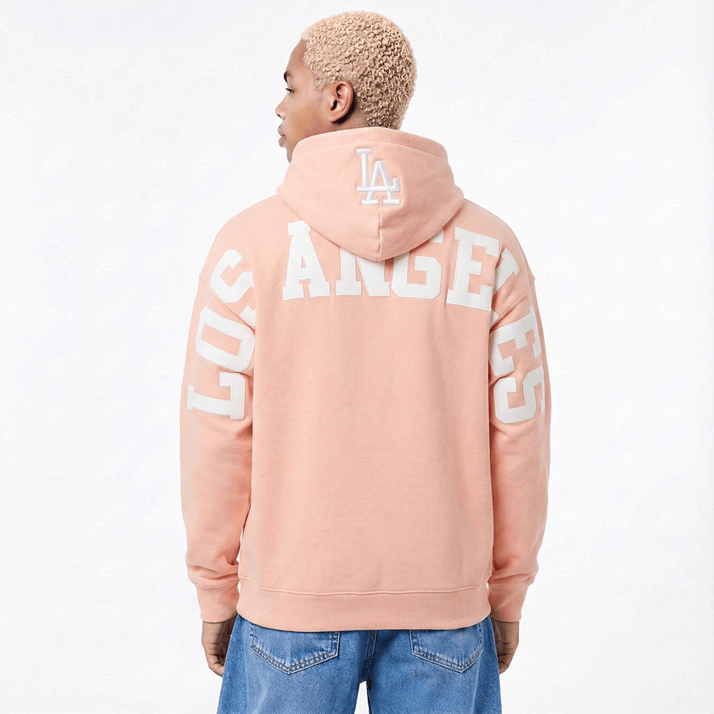 MLB LOS ANGELES DODGERS WINGSPAN MEN'S DROP SHOULDER FLC PO HOODIE V2 (GUAVA)