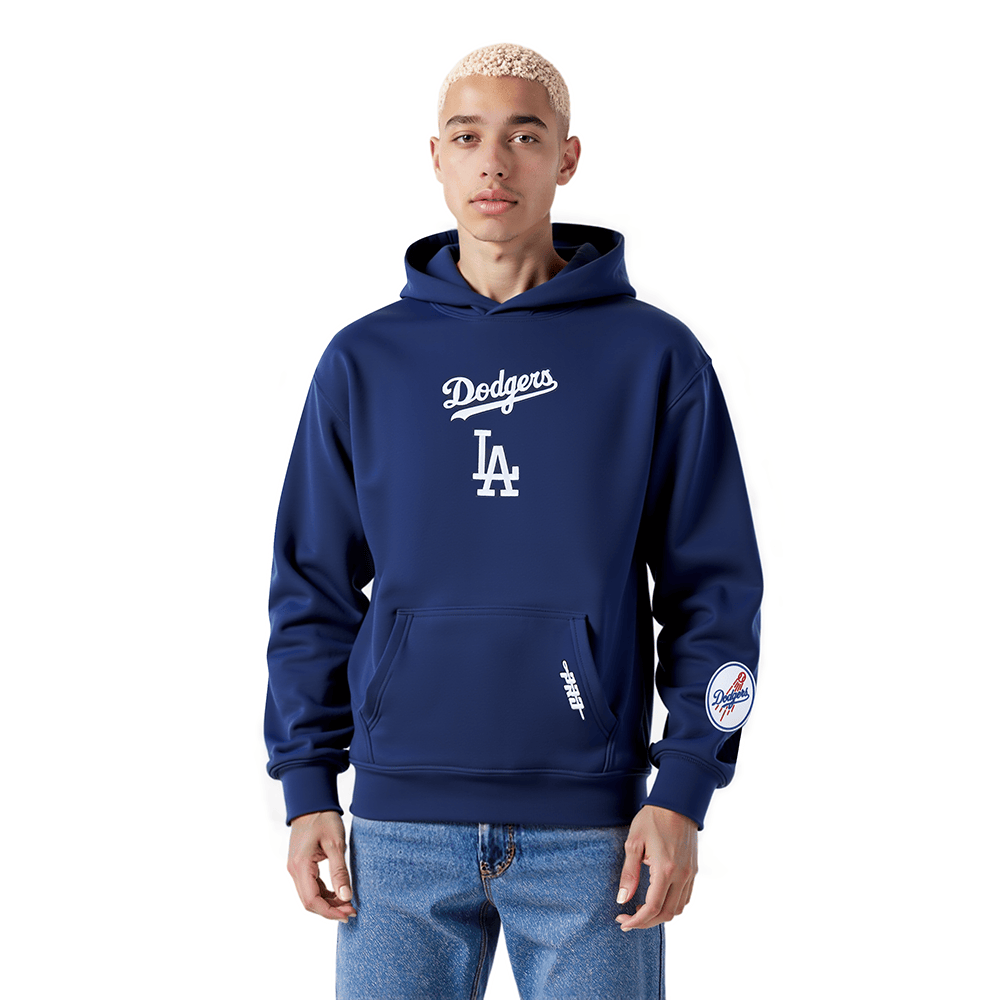 MLB LOS ANGELES DODGERS WINGSPAN MEN'S DROP SHOULDER FLC PO HOODIE V2 (MIDNIGHT NAVY)
