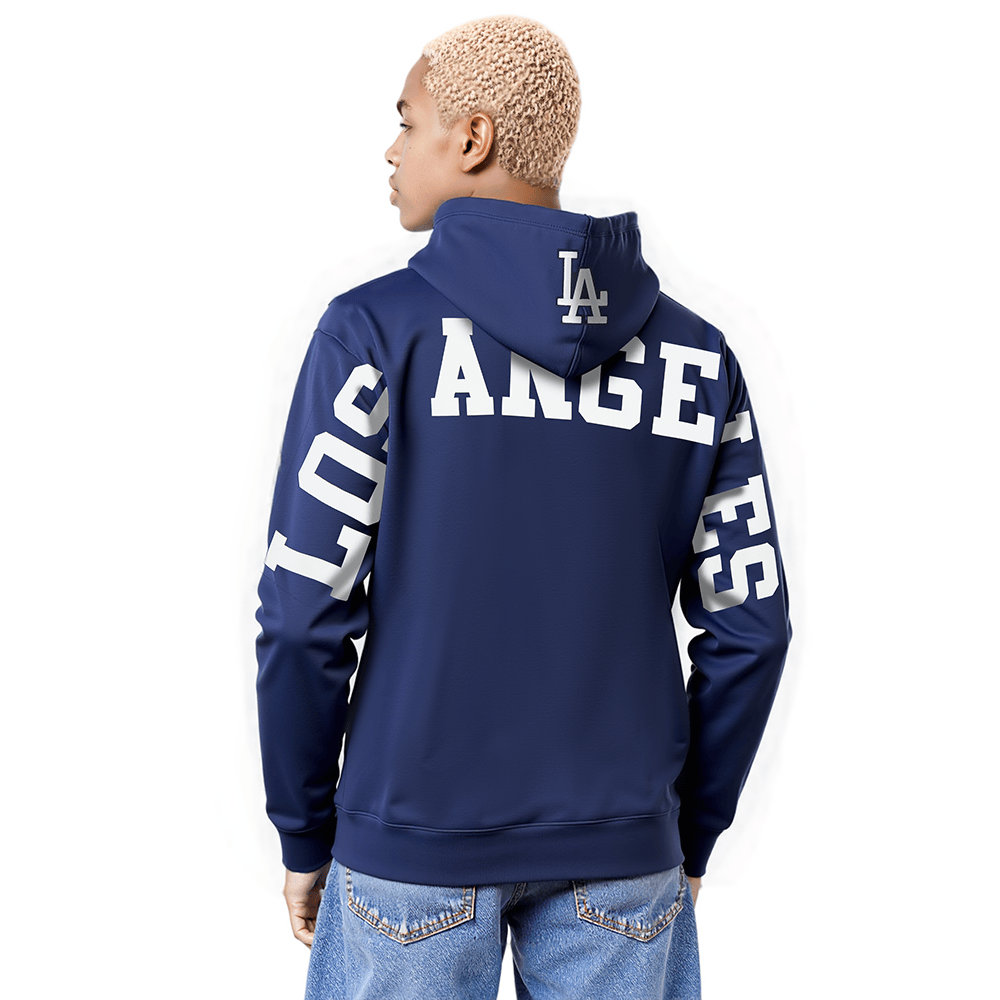 MLB LOS ANGELES DODGERS WINGSPAN MEN'S DROP SHOULDER FLC PO HOODIE V2 (MIDNIGHT NAVY)