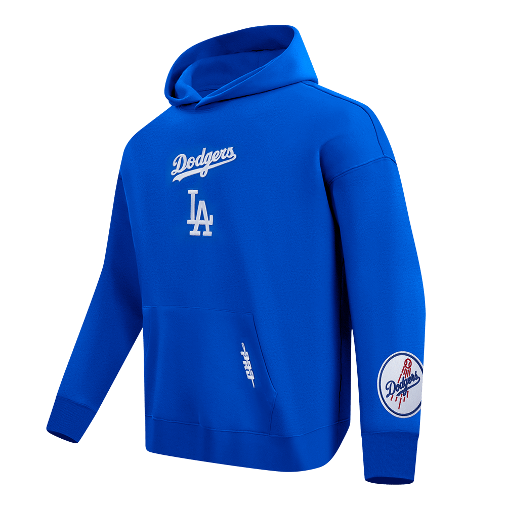 MLB LOS ANGELES DODGERS WINGSPAN MEN'S DROP SHOULDER FLC PO HOODIE V2 (ROYAL BLUE)