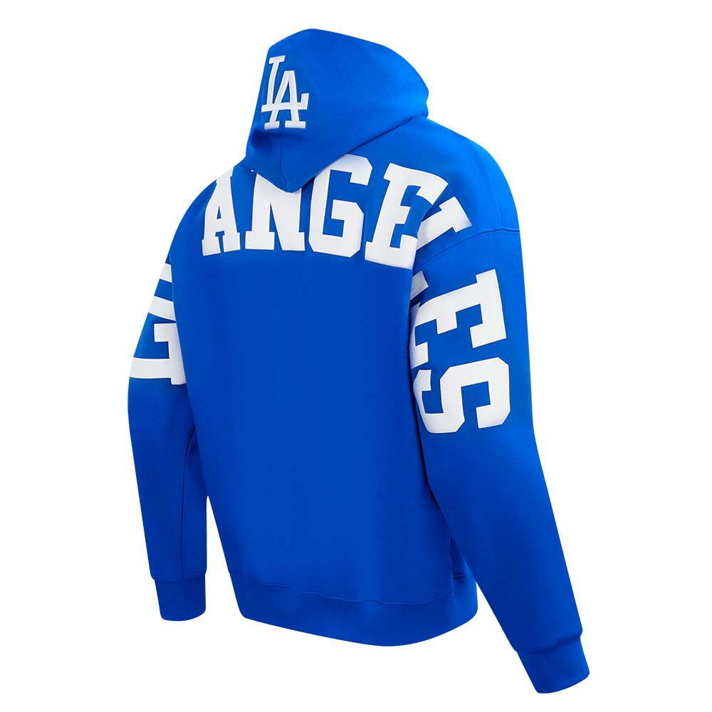 MLB LOS ANGELES DODGERS WINGSPAN MEN'S DROP SHOULDER FLC PO HOODIE V2 (ROYAL BLUE)