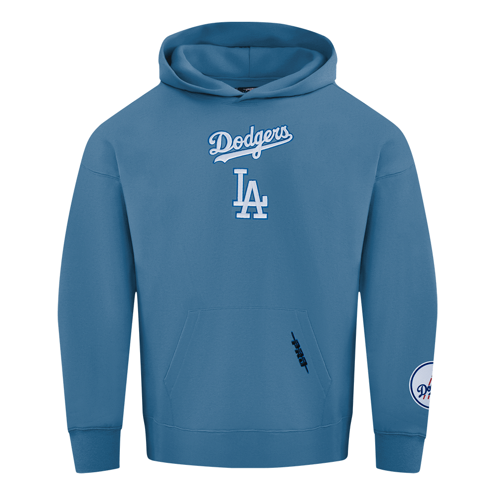 MLB LOS ANGELES DODGERS WINGSPAN MEN'S DROP SHOULDER FLC PO HOODIE V2 (STEEL BLUE)