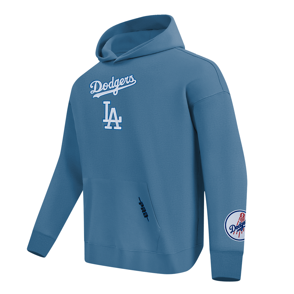 MLB LOS ANGELES DODGERS WINGSPAN MEN'S DROP SHOULDER FLC PO HOODIE V2 (STEEL BLUE)
