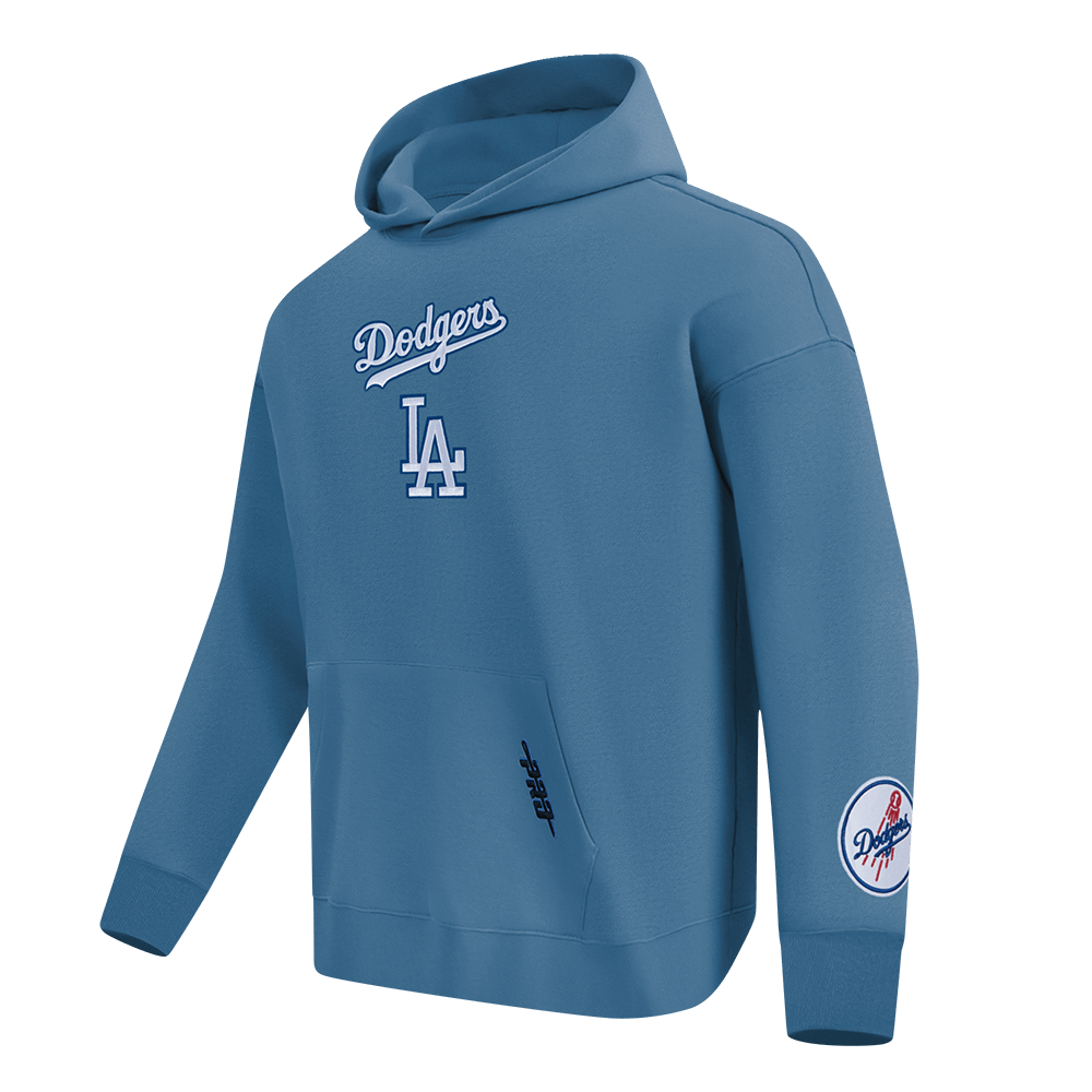 MLB LOS ANGELES DODGERS WINGSPAN MEN'S DROP SHOULDER FLC PO HOODIE V2 (STEEL BLUE)