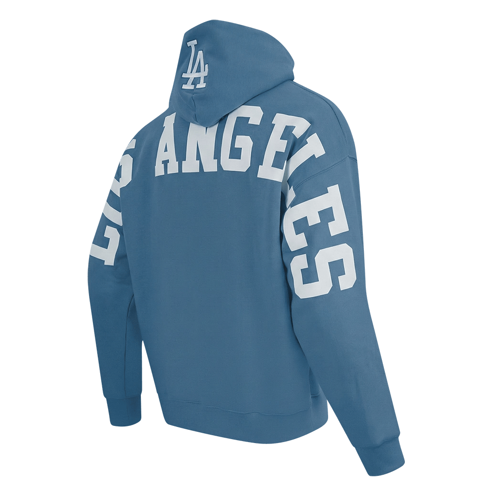 MLB LOS ANGELES DODGERS WINGSPAN MEN'S DROP SHOULDER FLC PO HOODIE V2 (STEEL BLUE)