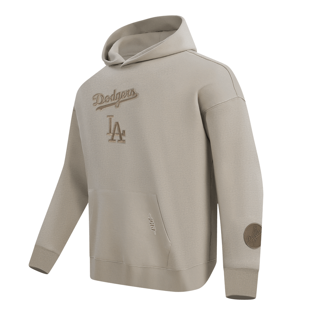 MLB LOS ANGELES DODGERS WINGSPAN SUDADERA CON CAPUCHA HOMBRE HOMBROS CAÍDOS FLC PO V2 (BEIGE)