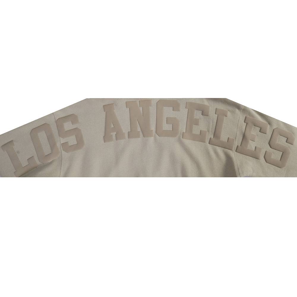 MLB LOS ANGELES DODGERS WINGSPAN SUDADERA CON CAPUCHA HOMBRE HOMBROS CAÍDOS FLC PO V2 (BEIGE)