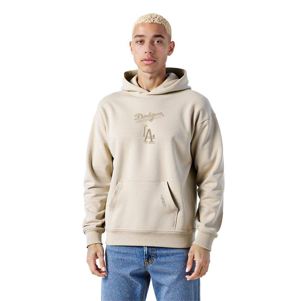 MLB LOS ANGELES DODGERS WINGSPAN SUDADERA CON CAPUCHA HOMBRE HOMBROS CAÍDOS FLC PO V2 (BEIGE)