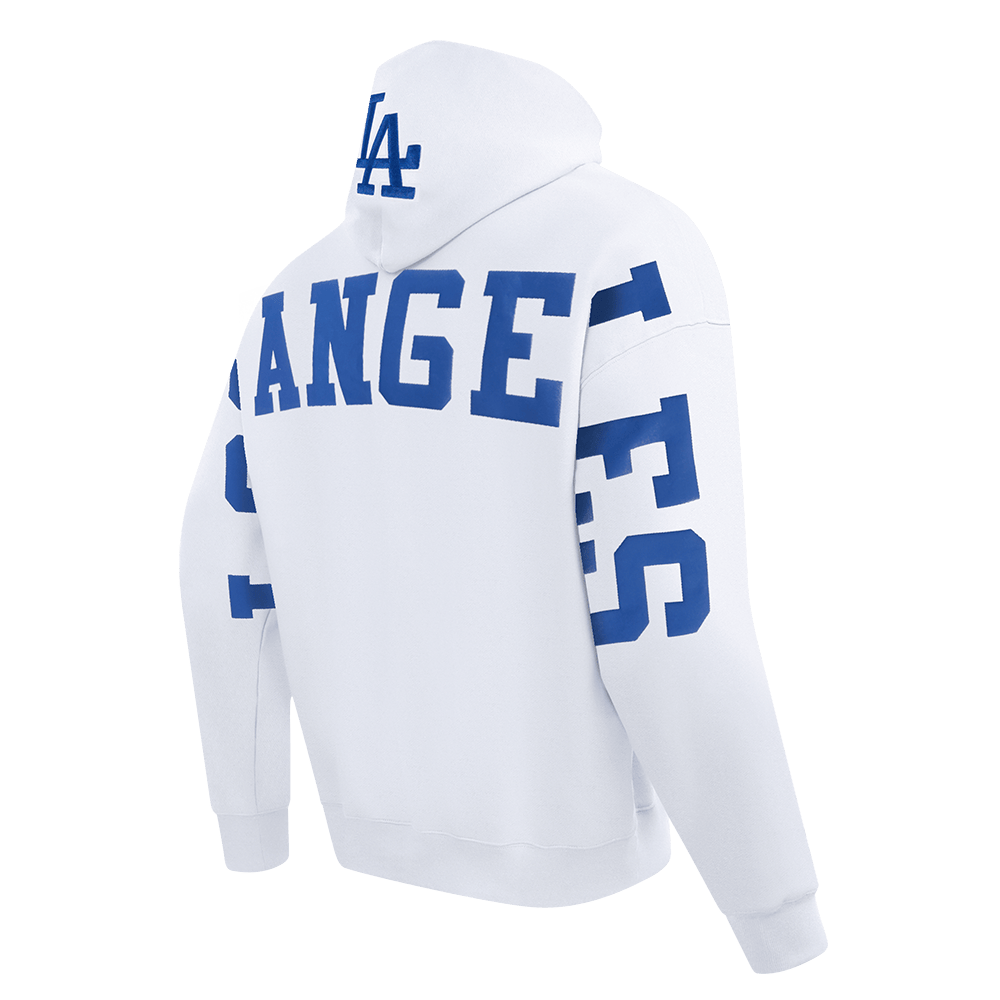 MLB LOS ANGELES DODGERS WINGSPAN SUDADERA CON CAPUCHA FLC PO PARA HOMBRE DE HOMBROS CAÍDOS V2 (BLANCA)