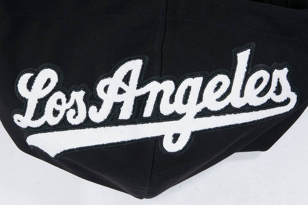 MLB LOS ANGELES DODGERS CLASSIC CHENILLE MEN'S DK PO HOODIE (BLACK)