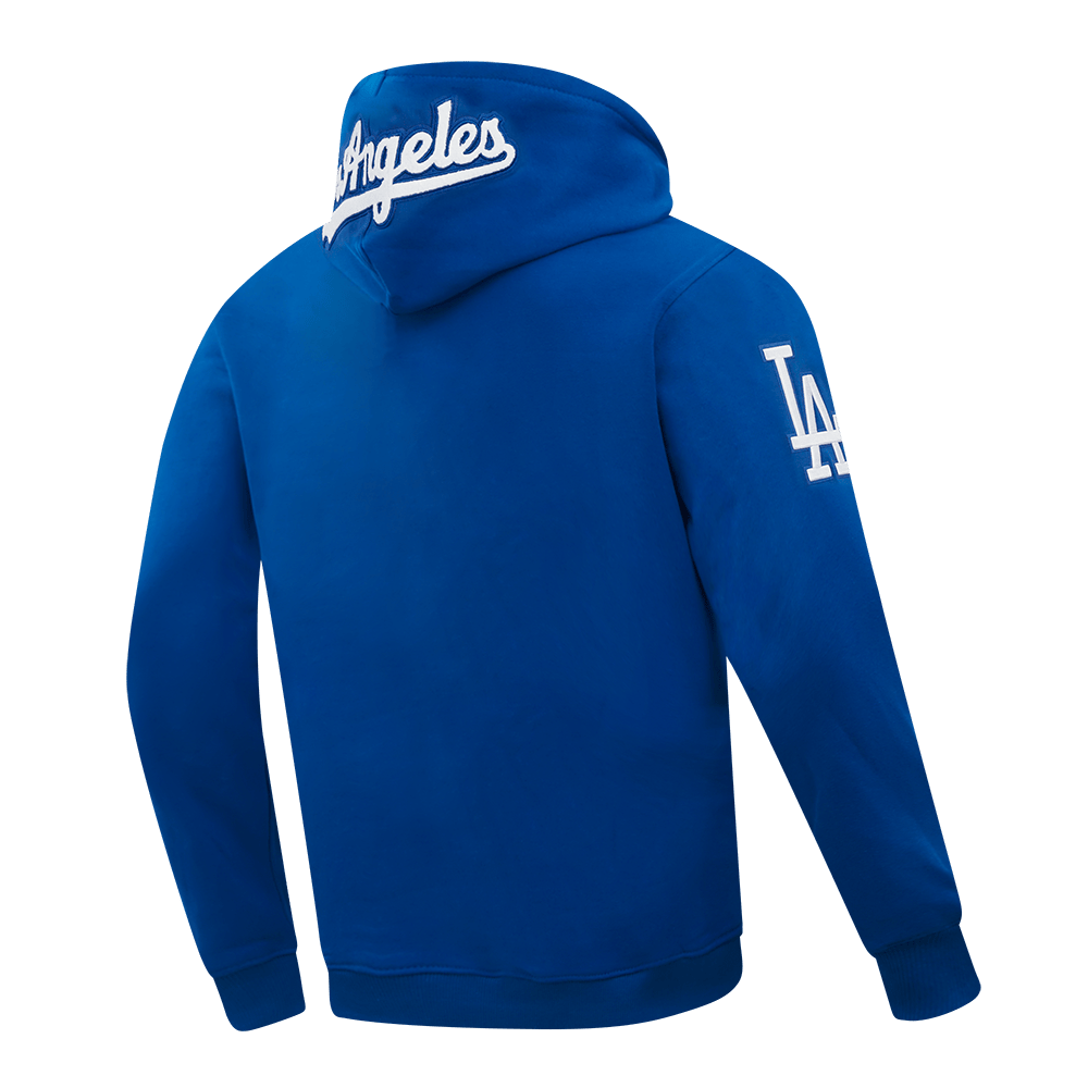 MLB LOS ANGELES DODGERS SUDADERA CON CAPUCHA DK PO DE CHENILLA CLÁSICA PARA HOMBRE (AZUL DODGER)