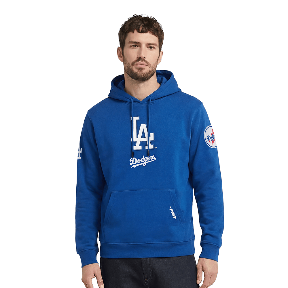 MLB LOS ANGELES DODGERS SUDADERA CON CAPUCHA DK PO DE CHENILLA CLÁSICA PARA HOMBRE (AZUL DODGER)