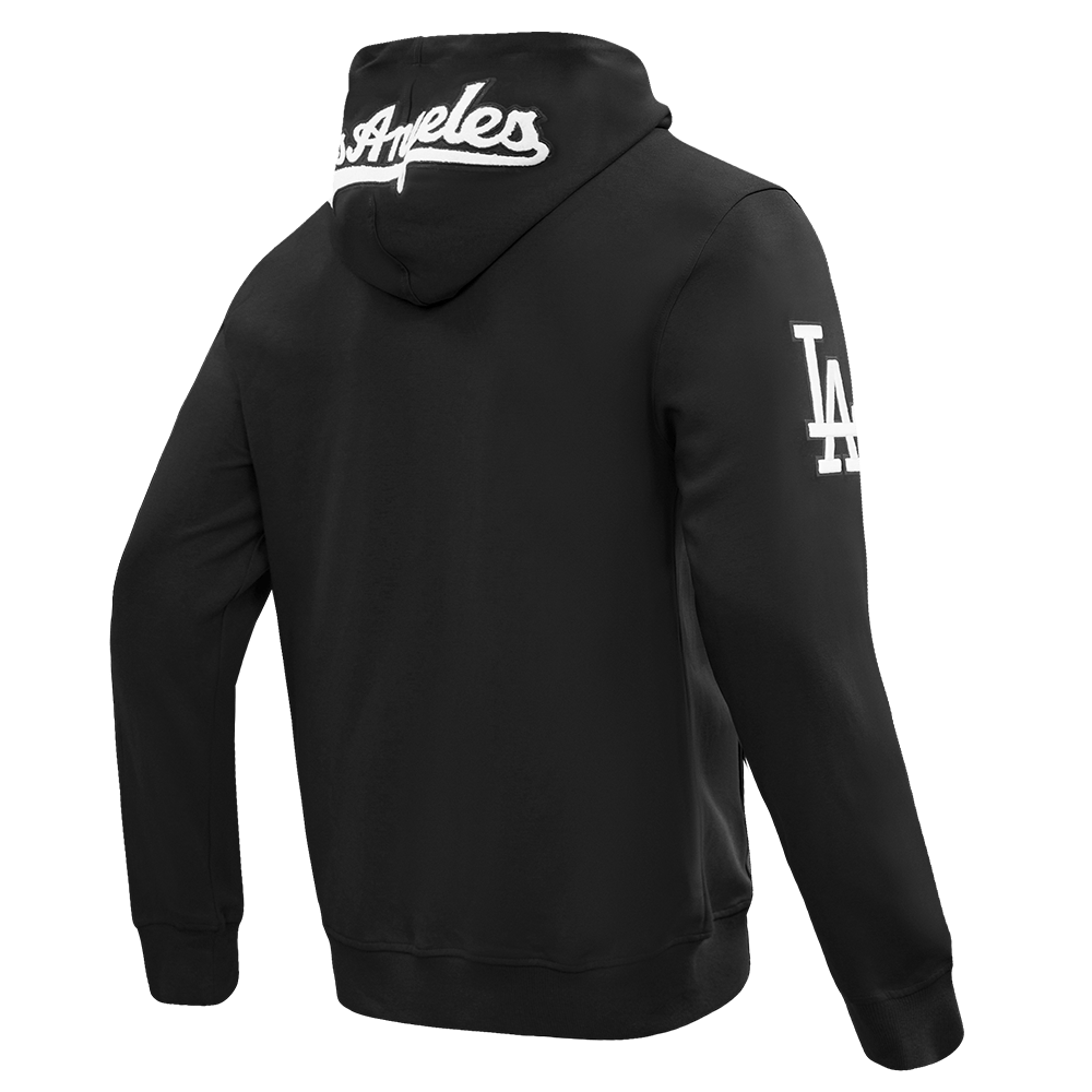 MLB LOS ANGELES DODGERS CLASSIC CHENILLE MEN'S DK FZ HOODIE (BLACK)