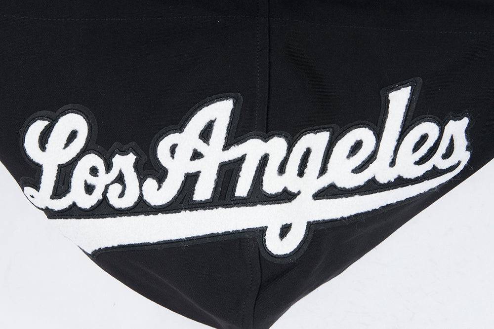 MLB LOS ANGELES DODGERS CLASSIC CHENILLE MEN'S DK FZ HOODIE (BLACK)
