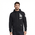 MLB LOS ANGELES DODGERS CLASSIC CHENILLE MEN'S DK FZ HOODIE (BLACK)