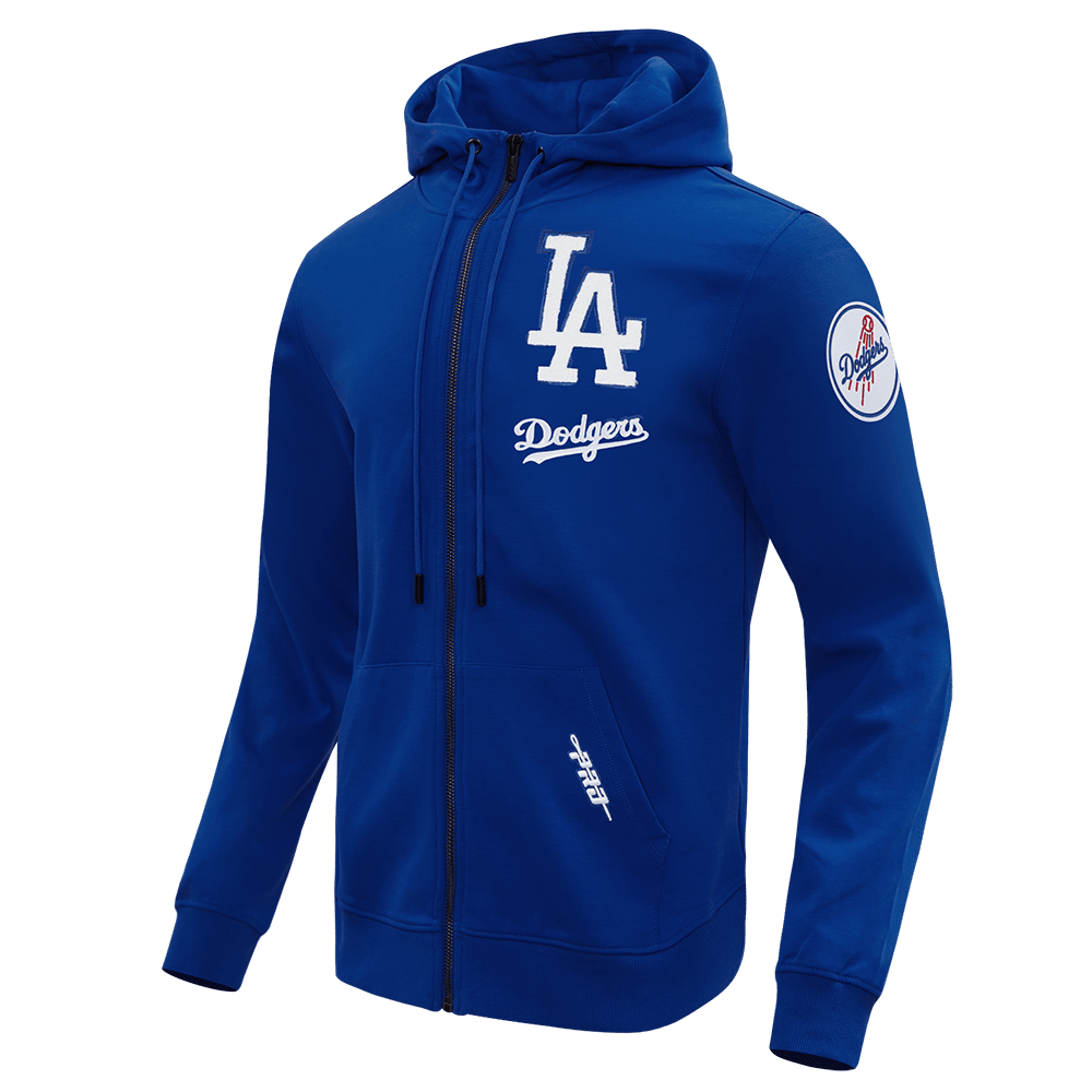 MLB LOS ANGELES DODGERS CLASSIC CHENILLE MEN'S DK FZ HOODIE (DODGER BLUE)