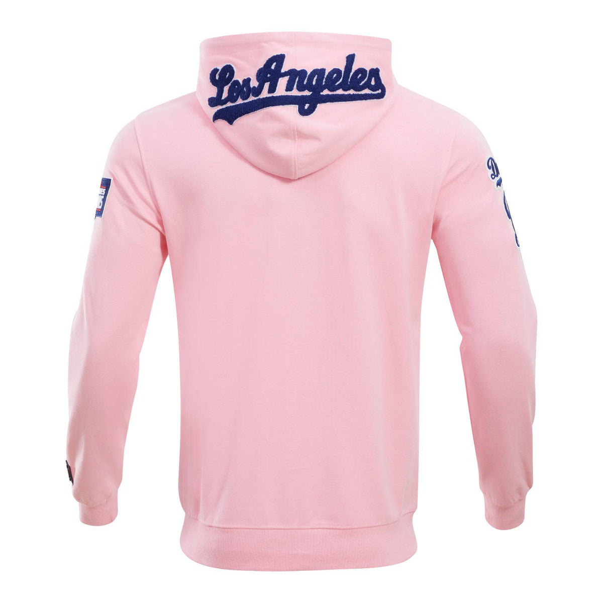 MLB LOS ANGELES DODGERS CLASSIC CHENILLE MEN'S FULL ZIP PULLOVER HOODIE (PINK)