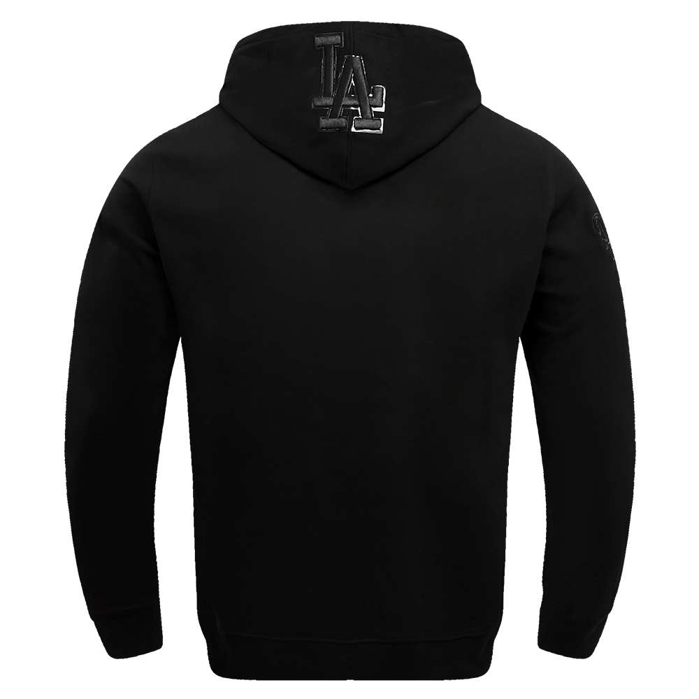 MLB LOS ANGELES DODGERS TRIPLE BLACK LOGO MEN'S PULLOVER HOODIE (BLACK)