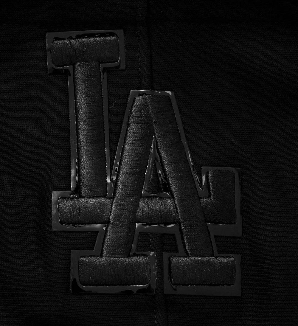 MLB LOS ANGELES DODGERS TRIPLE BLACK LOGO MEN'S PULLOVER HOODIE (BLACK)