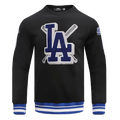 MLB LOS ANGELES DODGERS MASHUP MEN'S RIB CREWNECK (BLACK/DODGER BLUE)