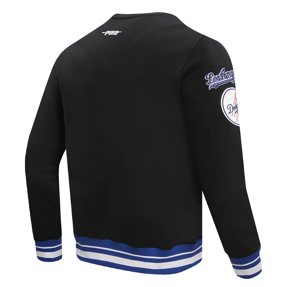 MLB LOS ANGELES DODGERS MASHUP MEN'S RIB CREWNECK (BLACK/DODGER BLUE)